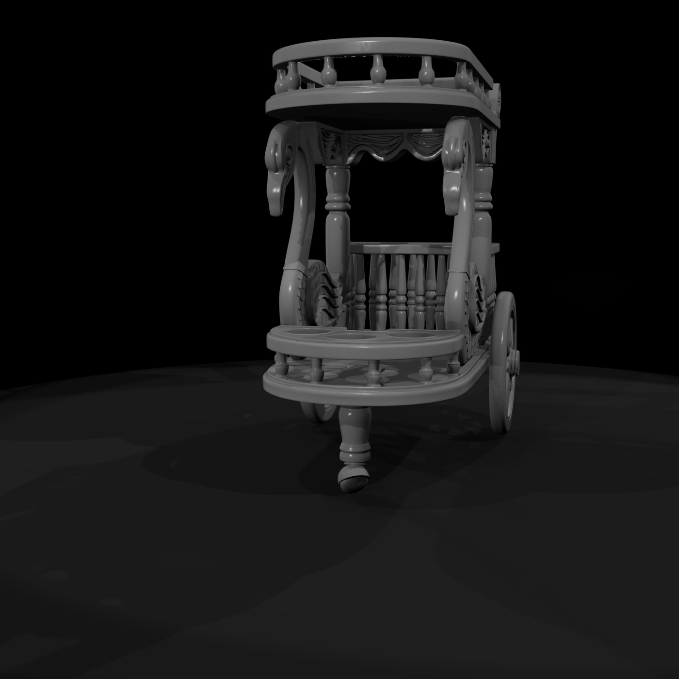 Ornate Swan Tea Trolley