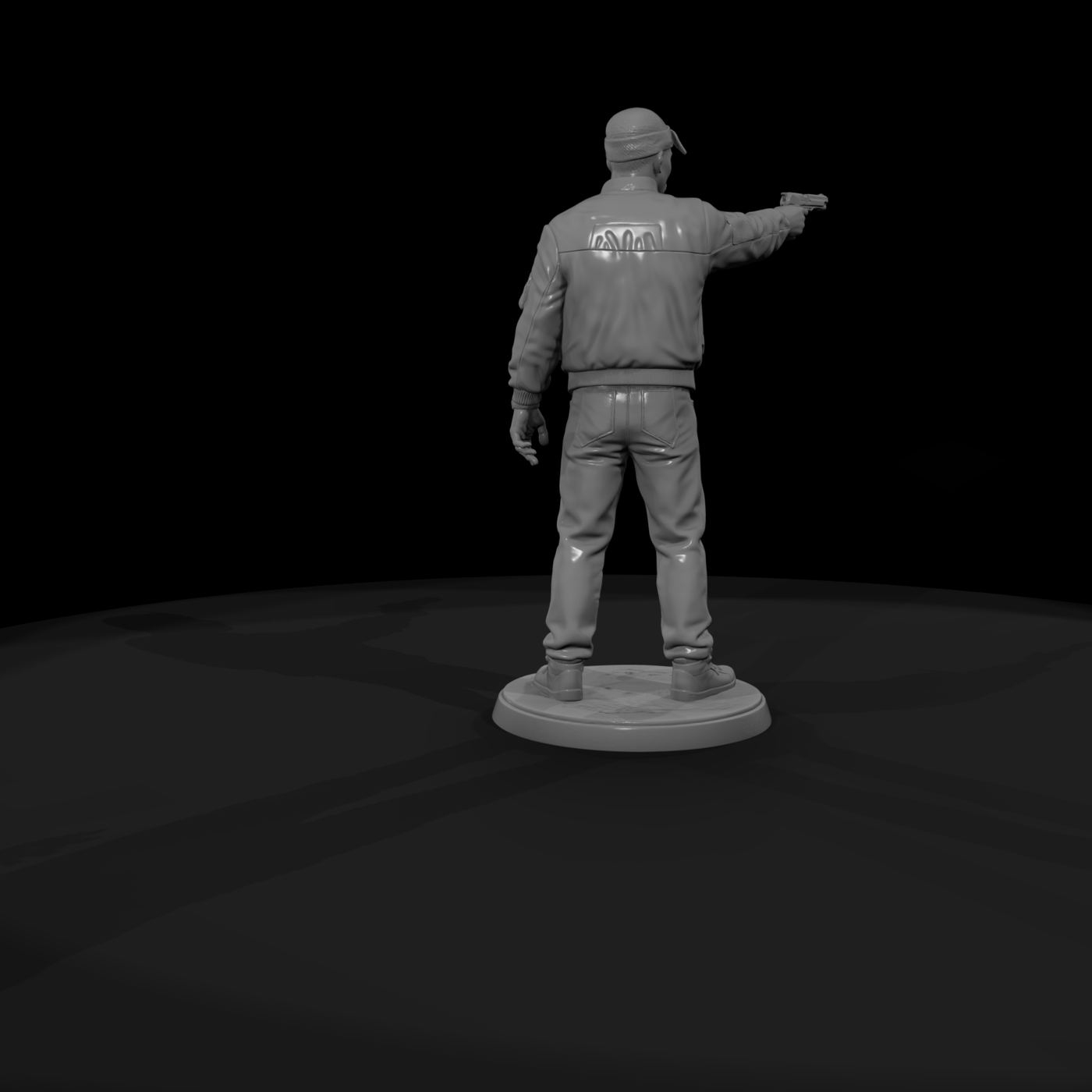 1980s Street Tough Aiming a Pistol