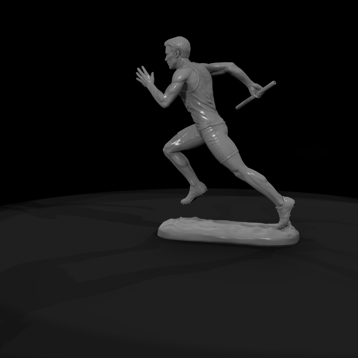 Sprinter Handing Off a Relay Baton