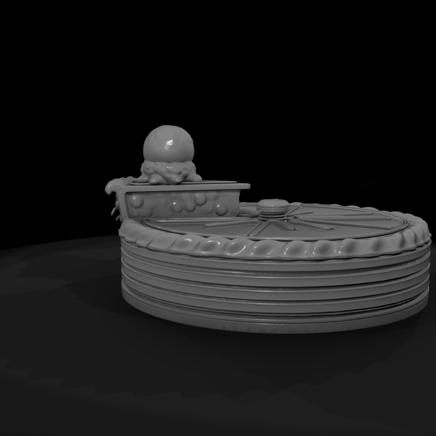 Stylized Pie Cake with Ice Cream Topper