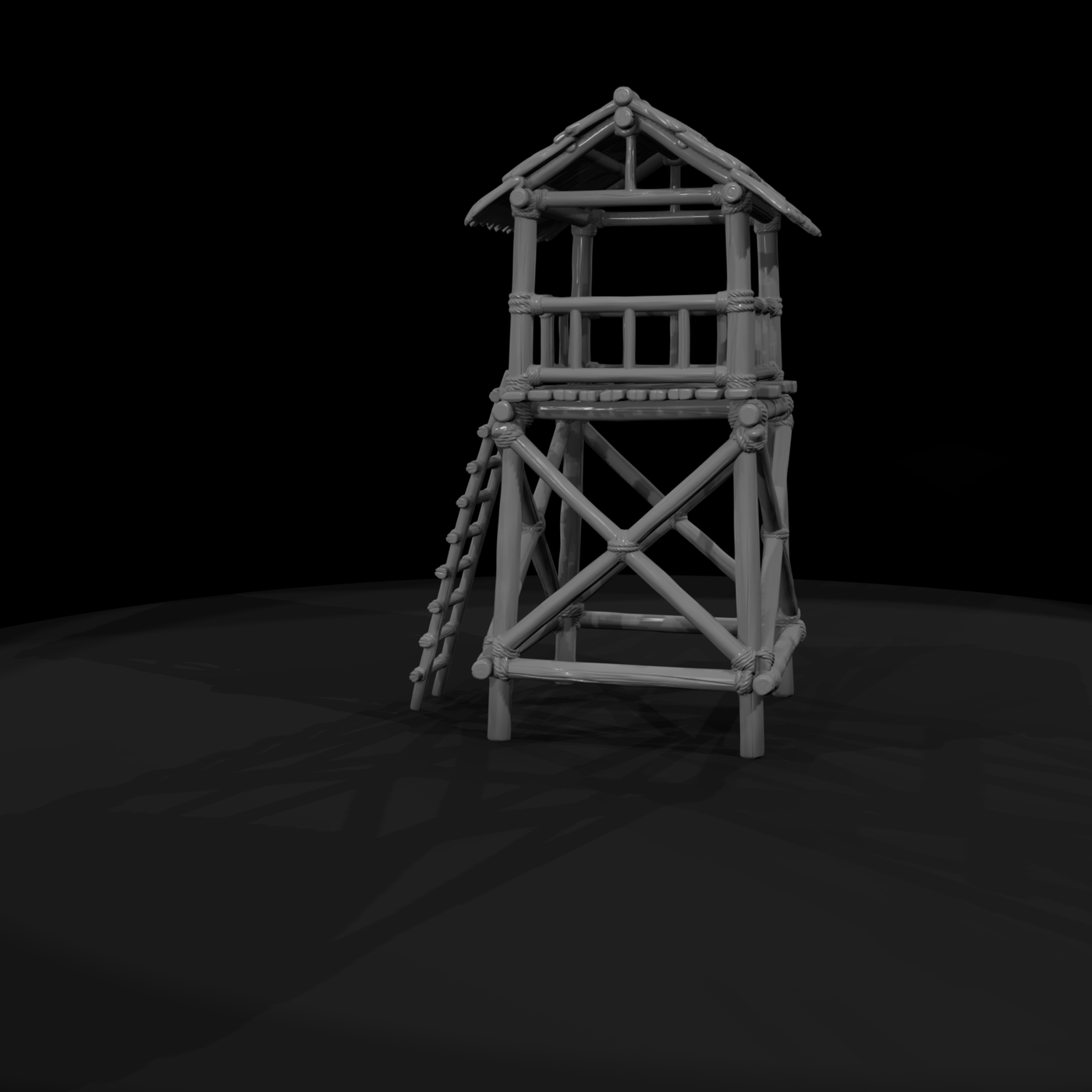 Mil 085 Ww2 Pacific Palm Log Observation Tower