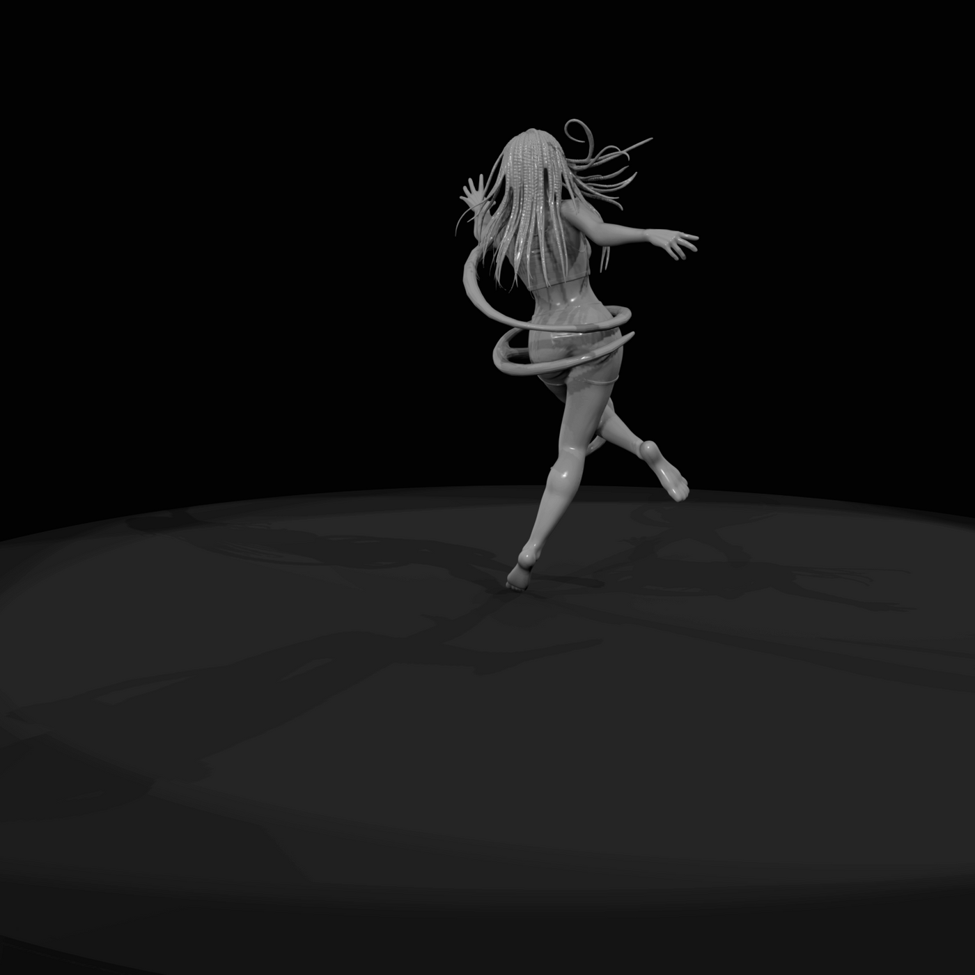 Ribbon Dancer in Mid-Spin
