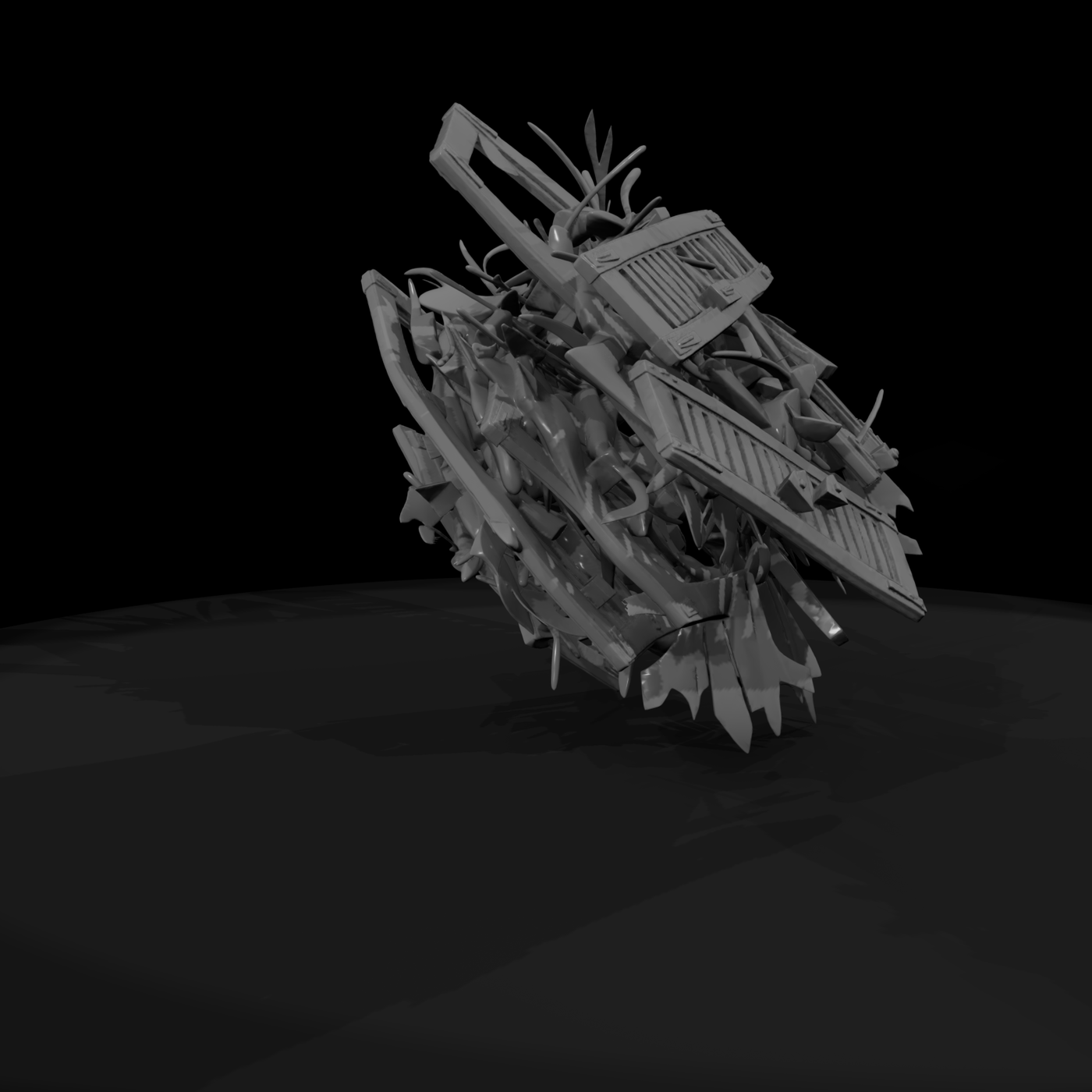 Weathered Wooden Shutter Debris Cluster