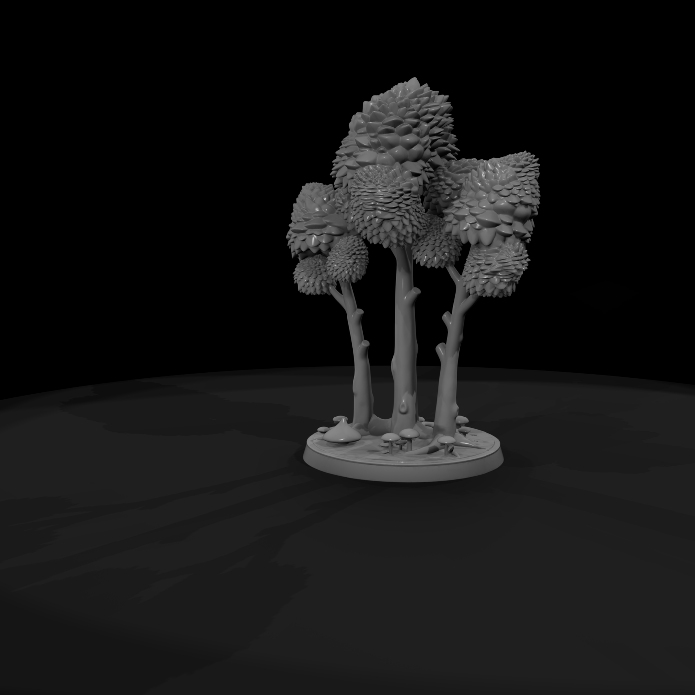 Stylized Tree Cluster on Round Base