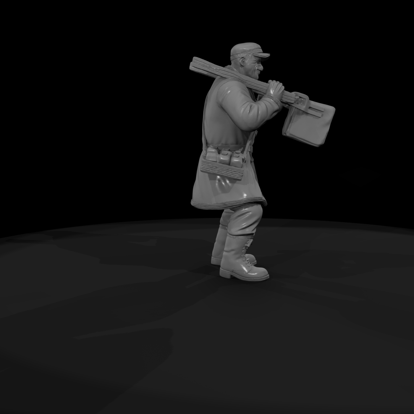 Realistic Ice Delivery Worker Figure