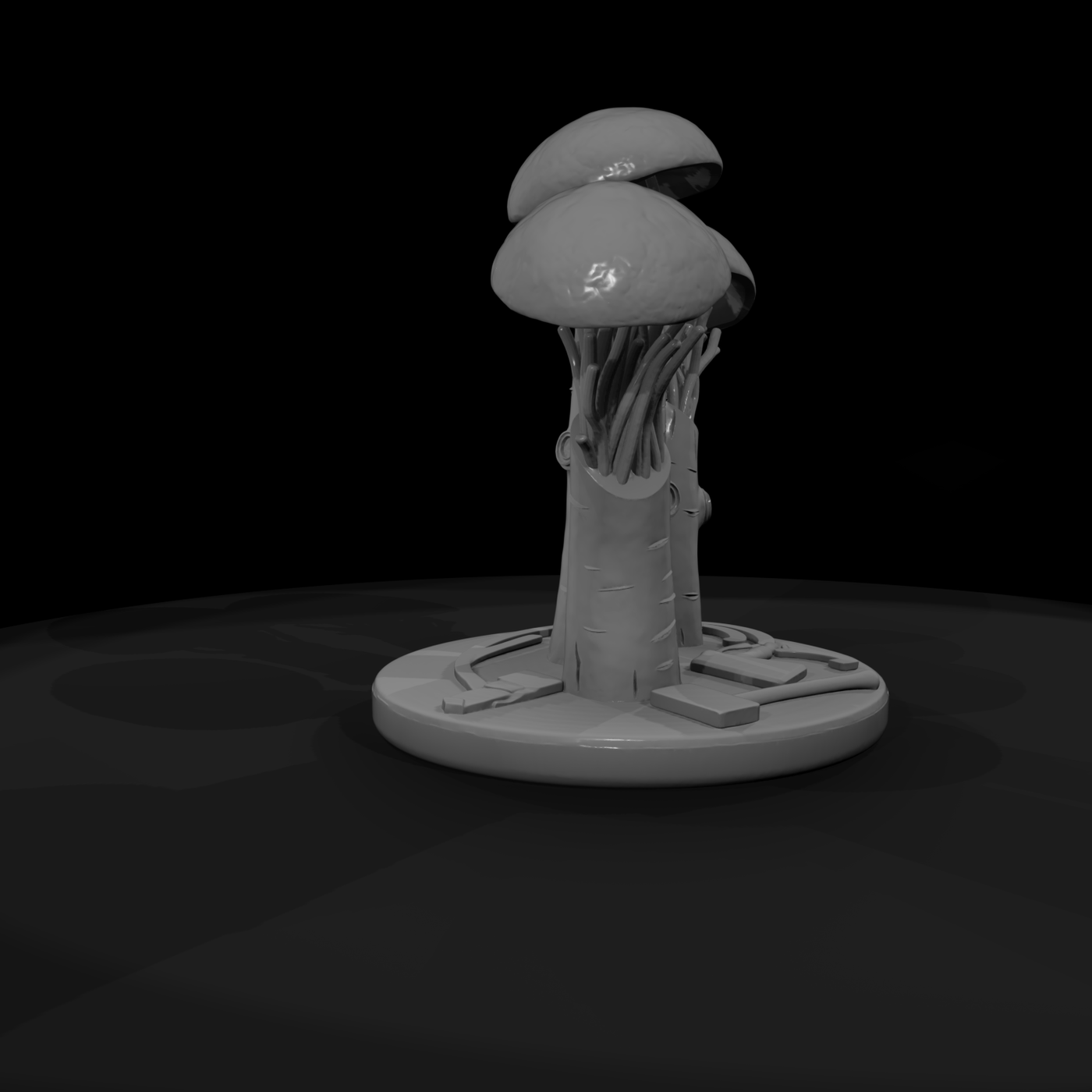 Stylized fantasy mushroom terrain base