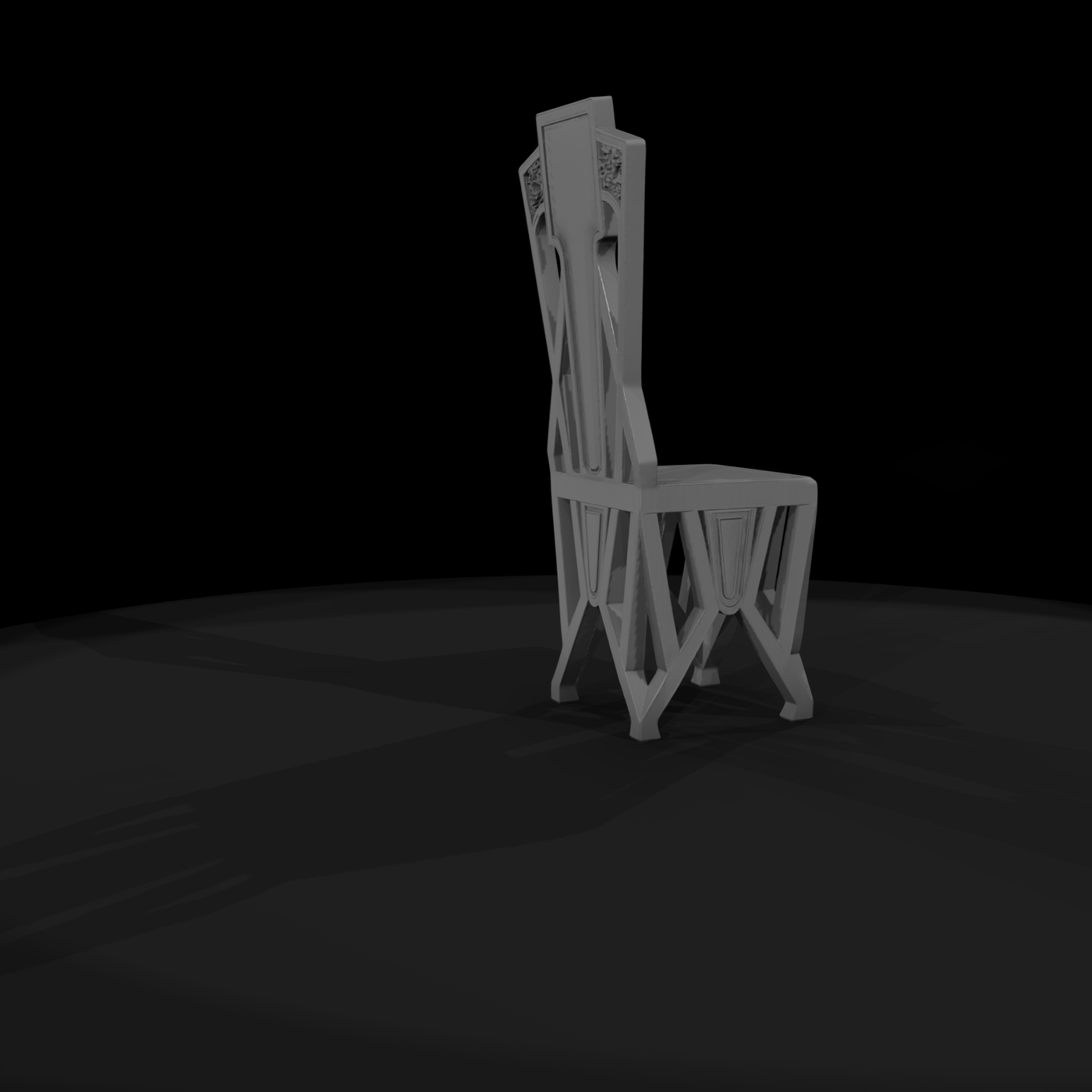 Art Nouveau High-Back Chair