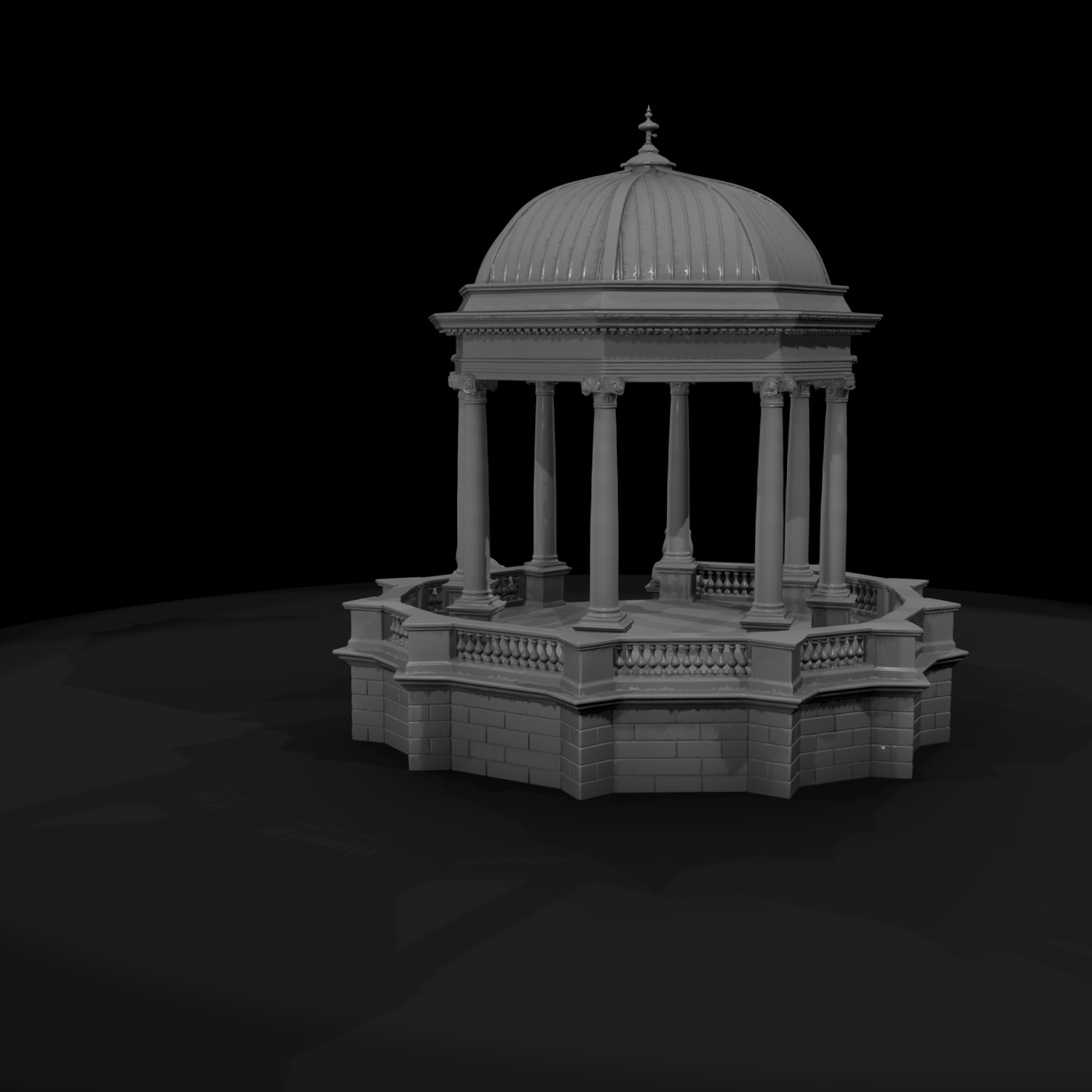 Domed Classical Marble Garden Pavilion