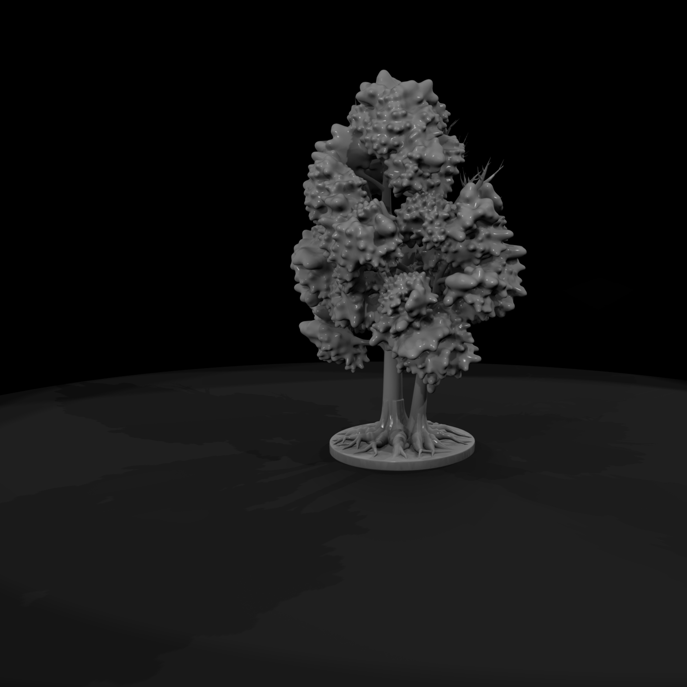 Stylized Broadleaf Tree on Round Base — Terrain