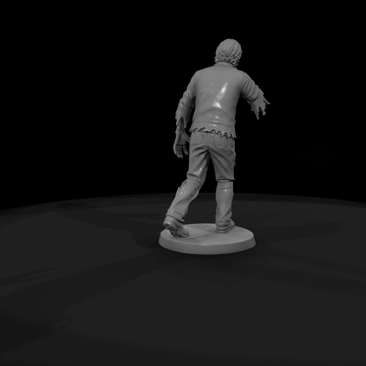 Shambling Zombie in Torn Work Clothes