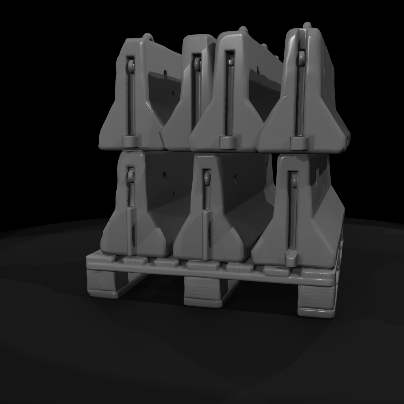 Stacked Concrete Traffic Barriers