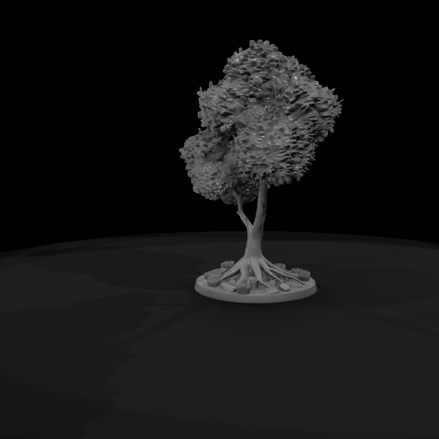 Stylized Twin-Trunk Landscape Tree