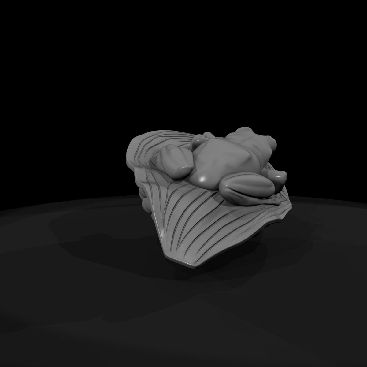 stylized-tree-frog-on-leaf-miniature-610690