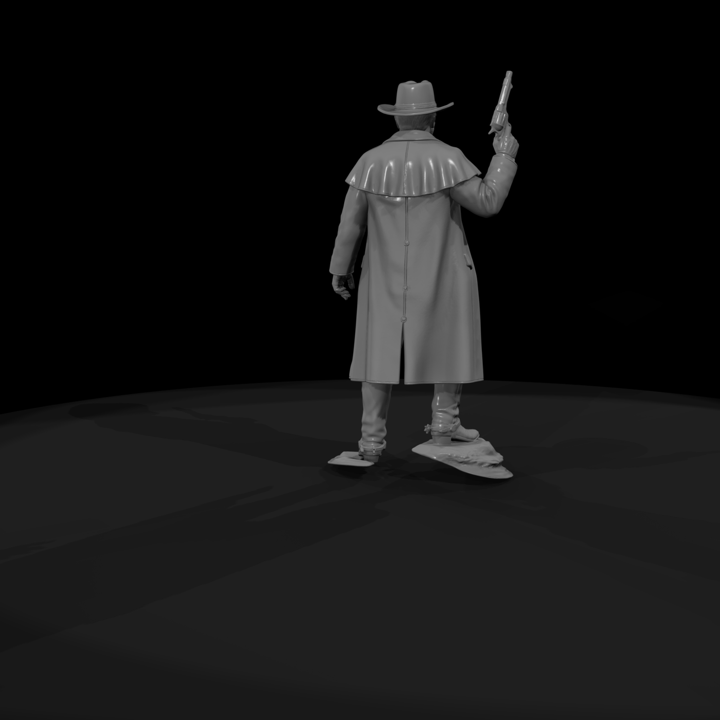 Old West Lawman with Raised Revolver