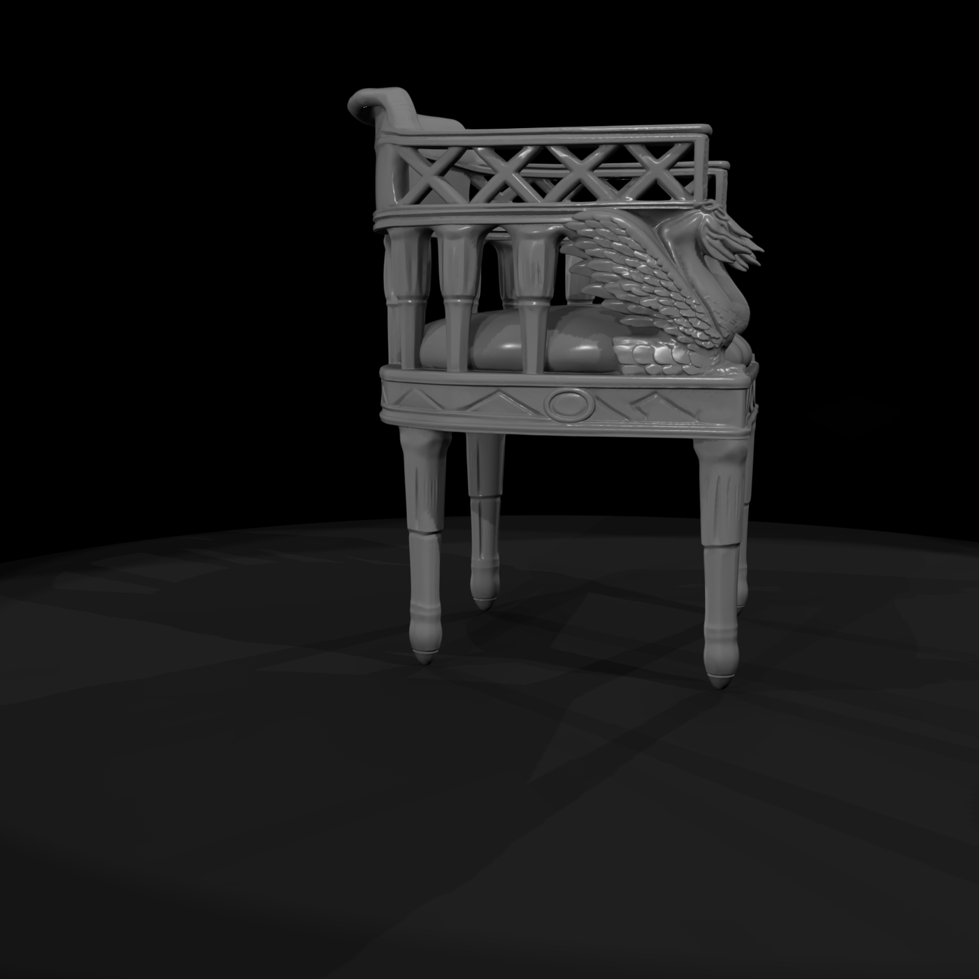 Neoclassical Swan Armchair