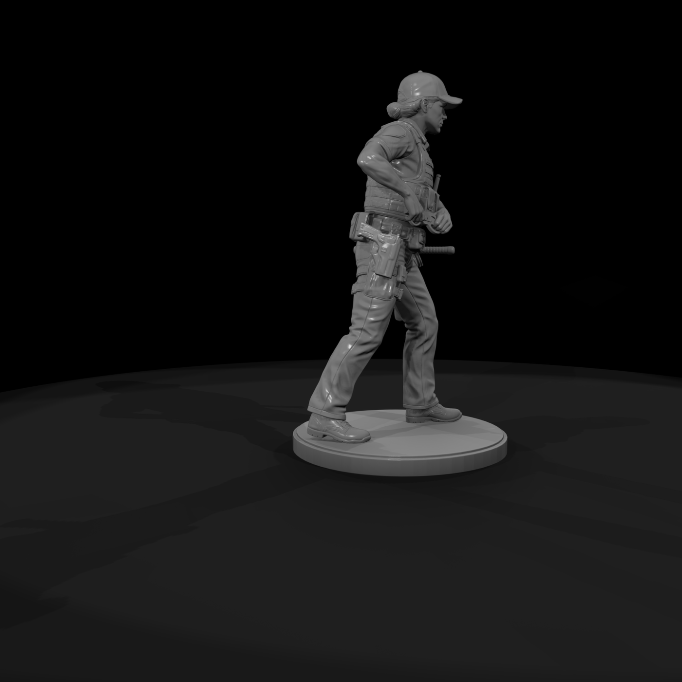 Police Officer Advancing with Carbine