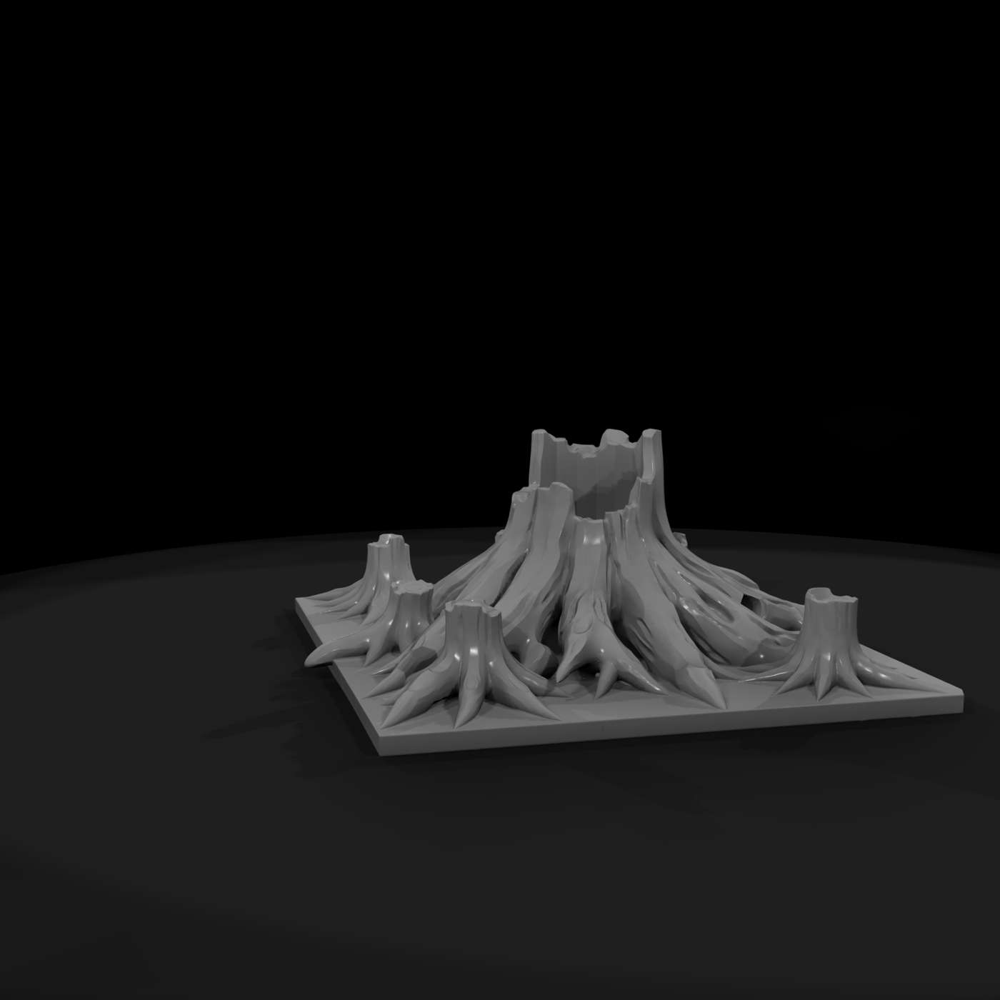 Stylized Tree Stump Cluster — Terrain