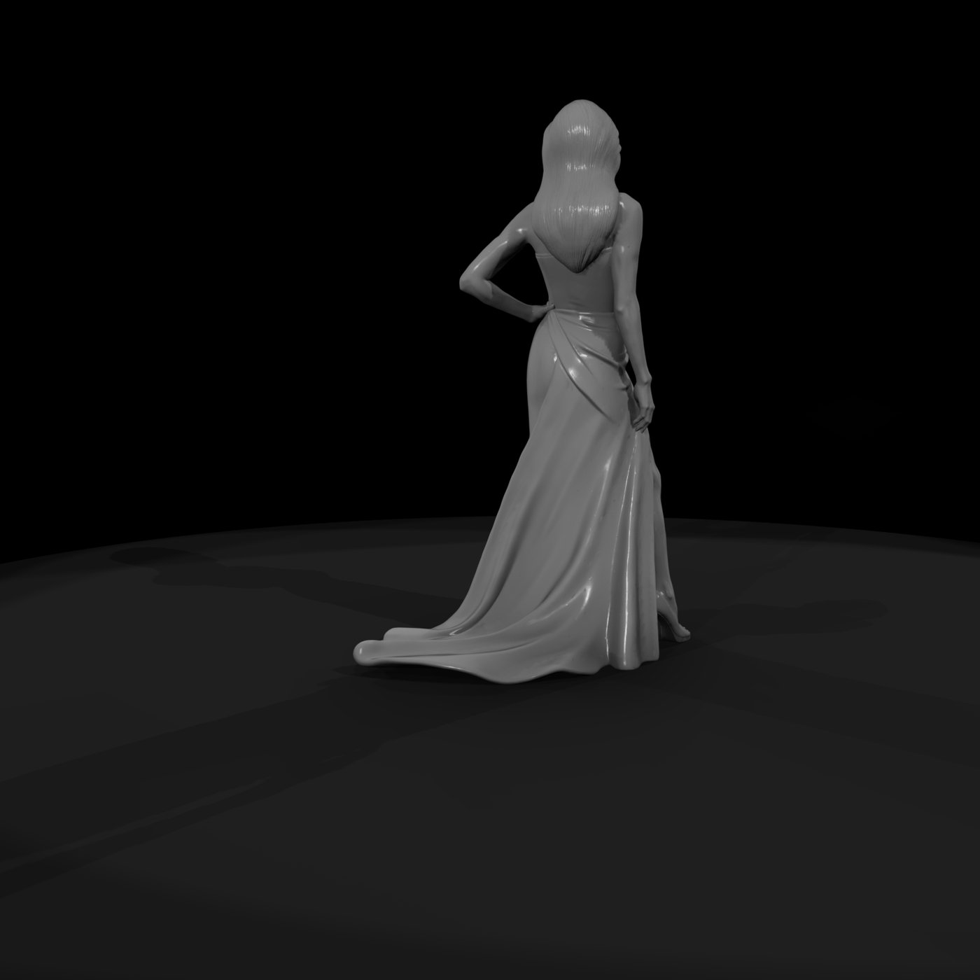 Elegant Female Figure in Evening Gown — Standing Pose