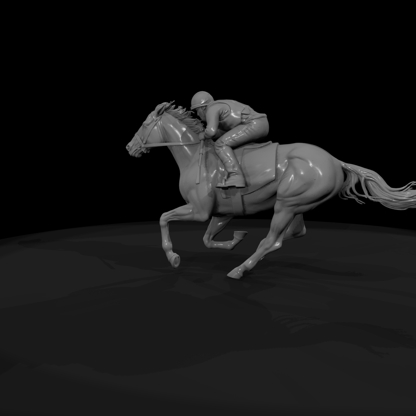Jockey on Brown Racehorse