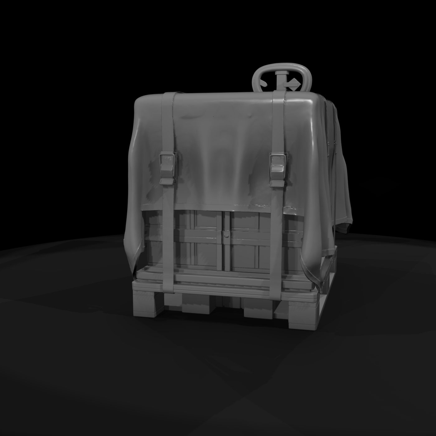 Pallet jack with covered pallet
