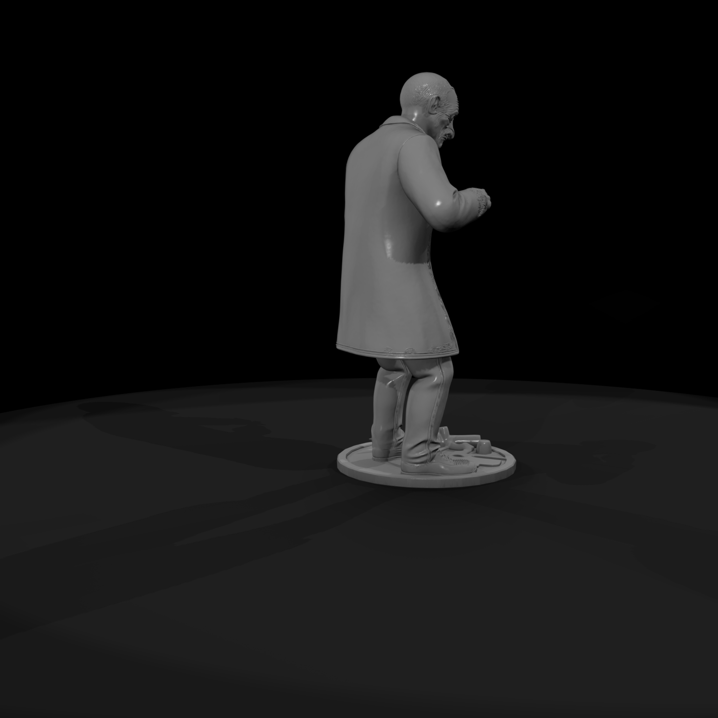 Elderly Pipe-Maker Figurine