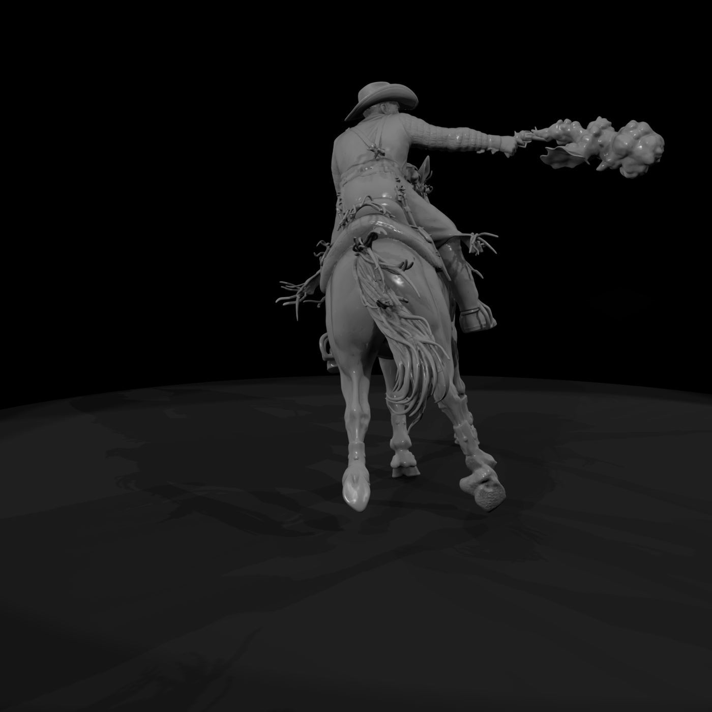 Mounted Cowboy on Horse — Western