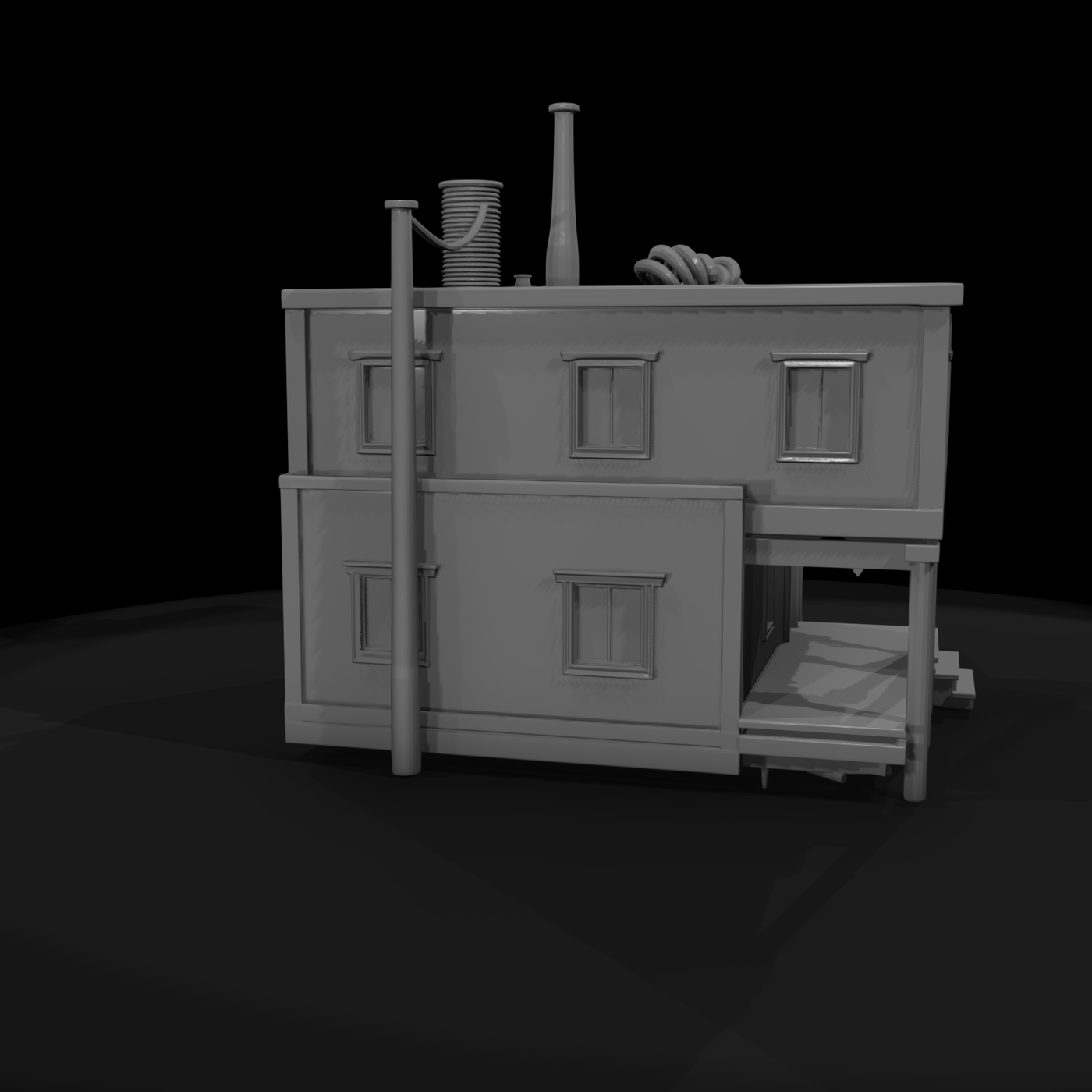 Western Two-Storey Town Building — Modular Saloon & Storefront