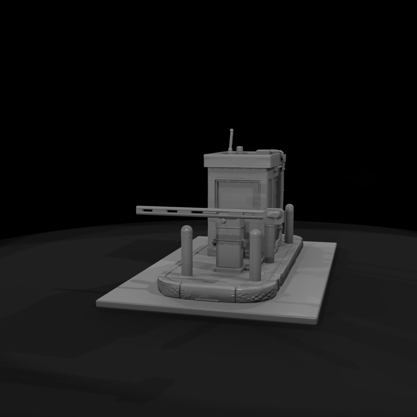 Toll Booth with Barrier Arm