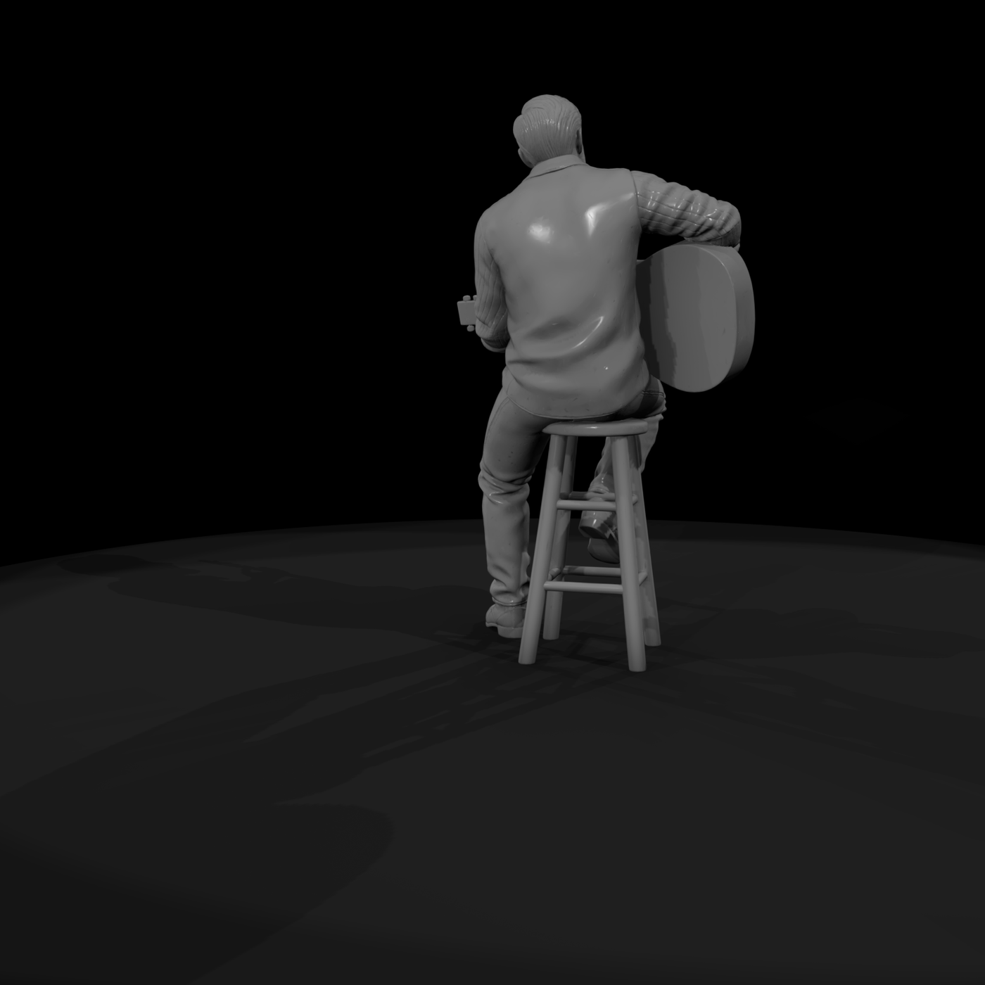 0186 Musician Acoustic Guitar Stool