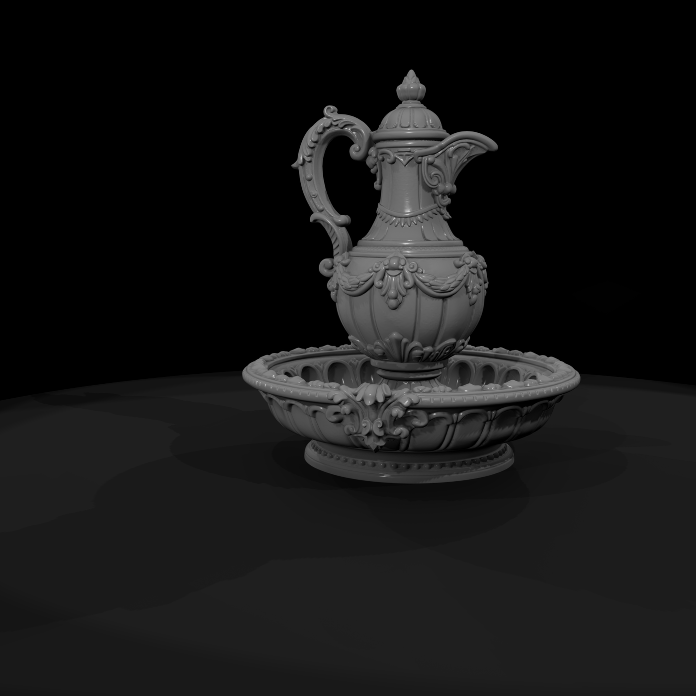 Ornate Ewer and Wash Basin