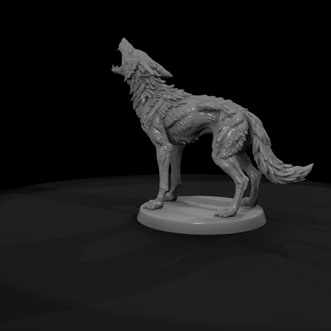 Howling Grey Wolf