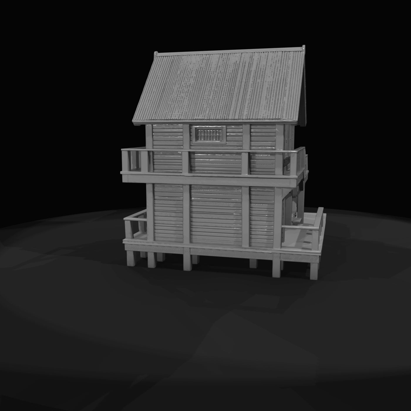 wooden-stilt-house-seaside-cabin-digital-3d-model