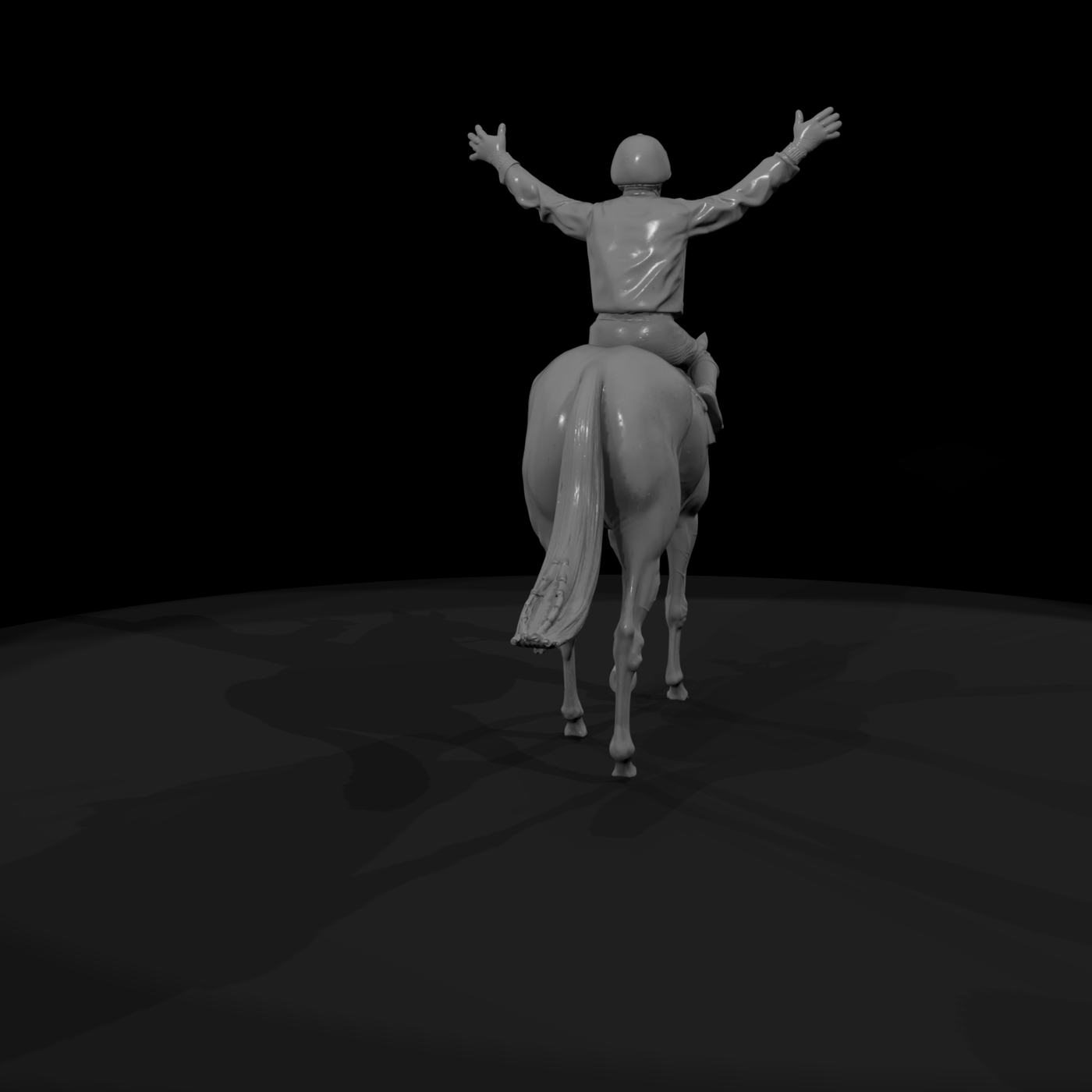 Smiling Jockey — Seated Rider