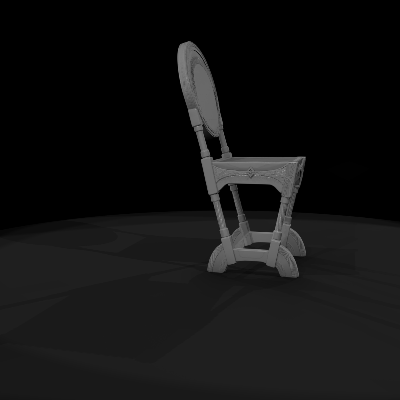 Stylized Carved Fantasy Accent Chair
