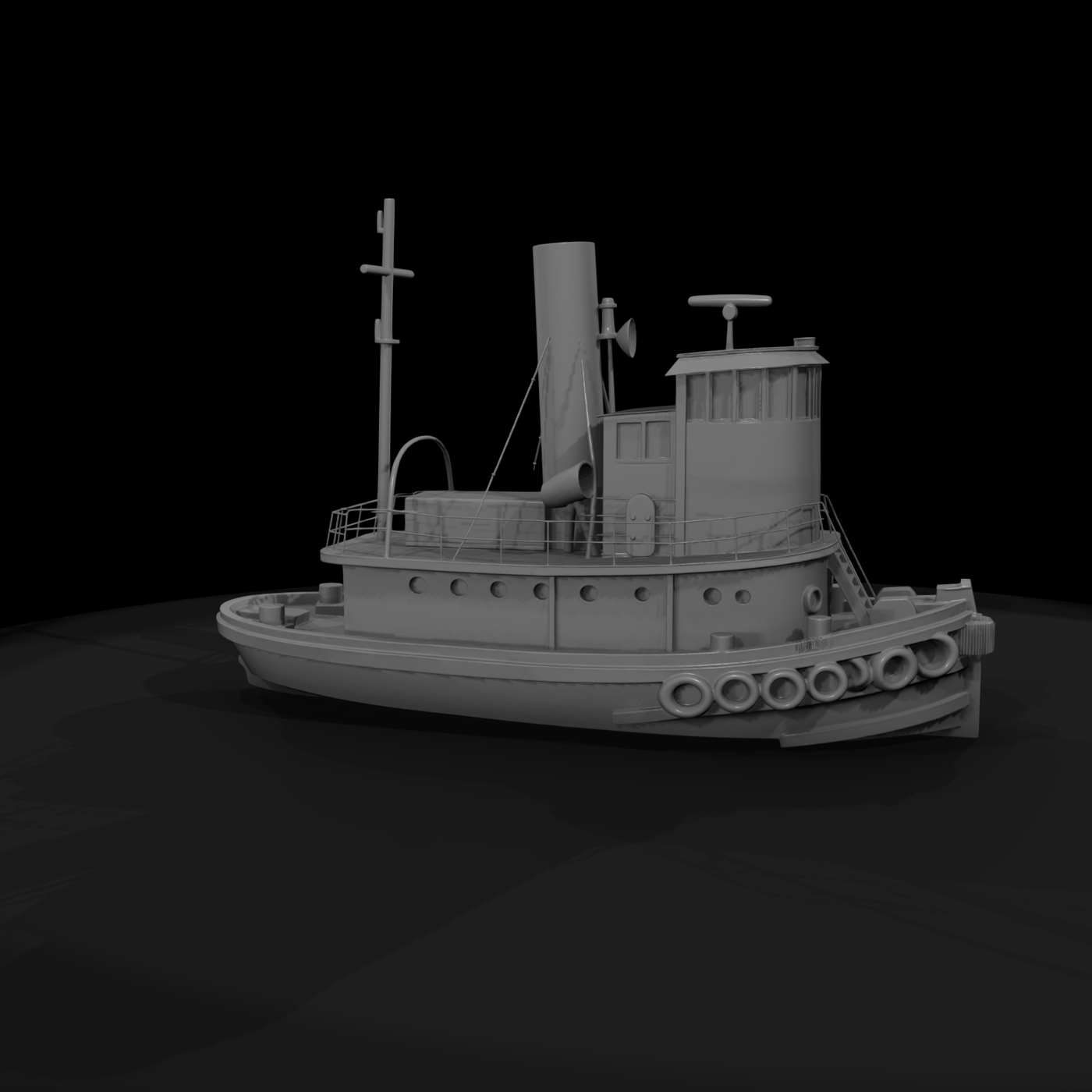 Stylized Steam Tugboat - Harbor