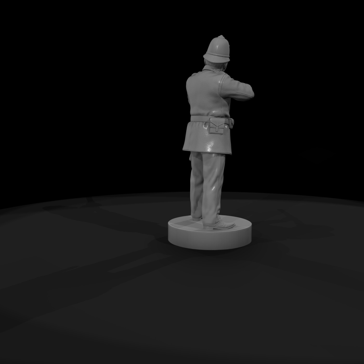1880s Constable Aiming a Long Rifle