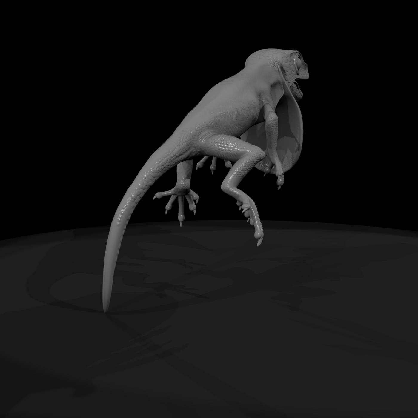 Frilled Lizard Figurine — Detailed