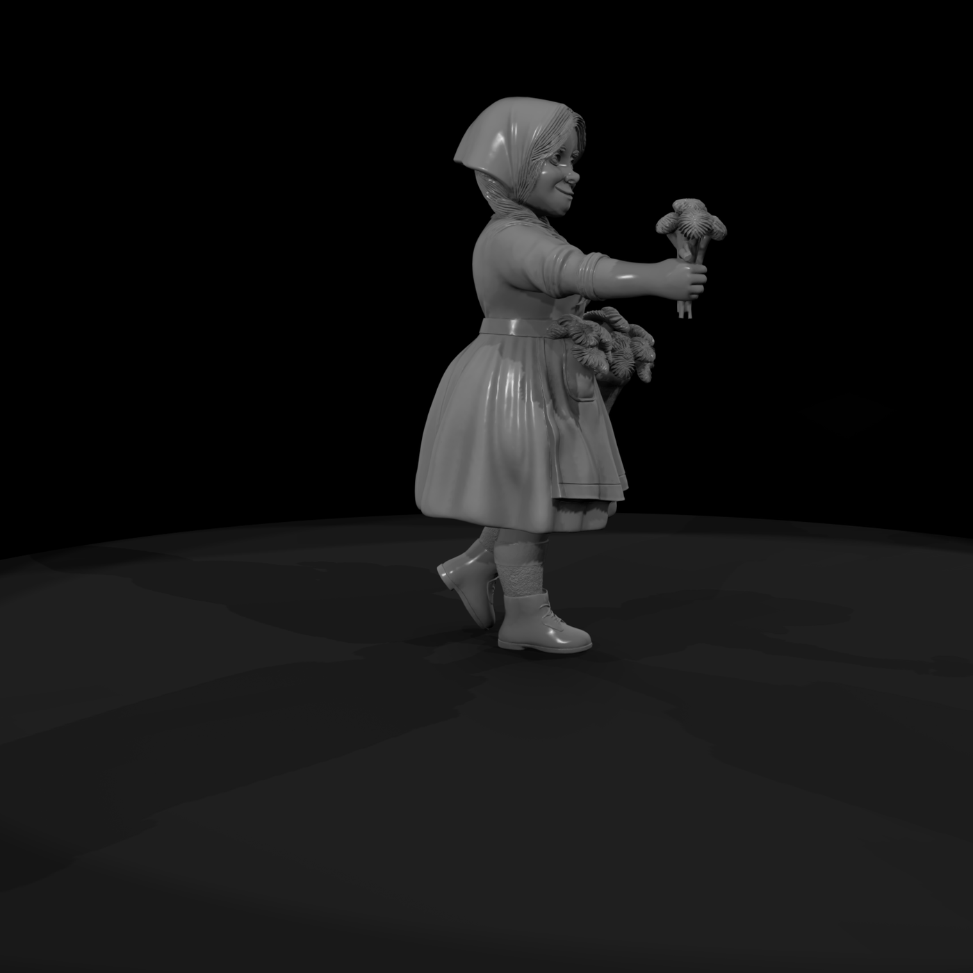 Stylized Folk Flower Girl