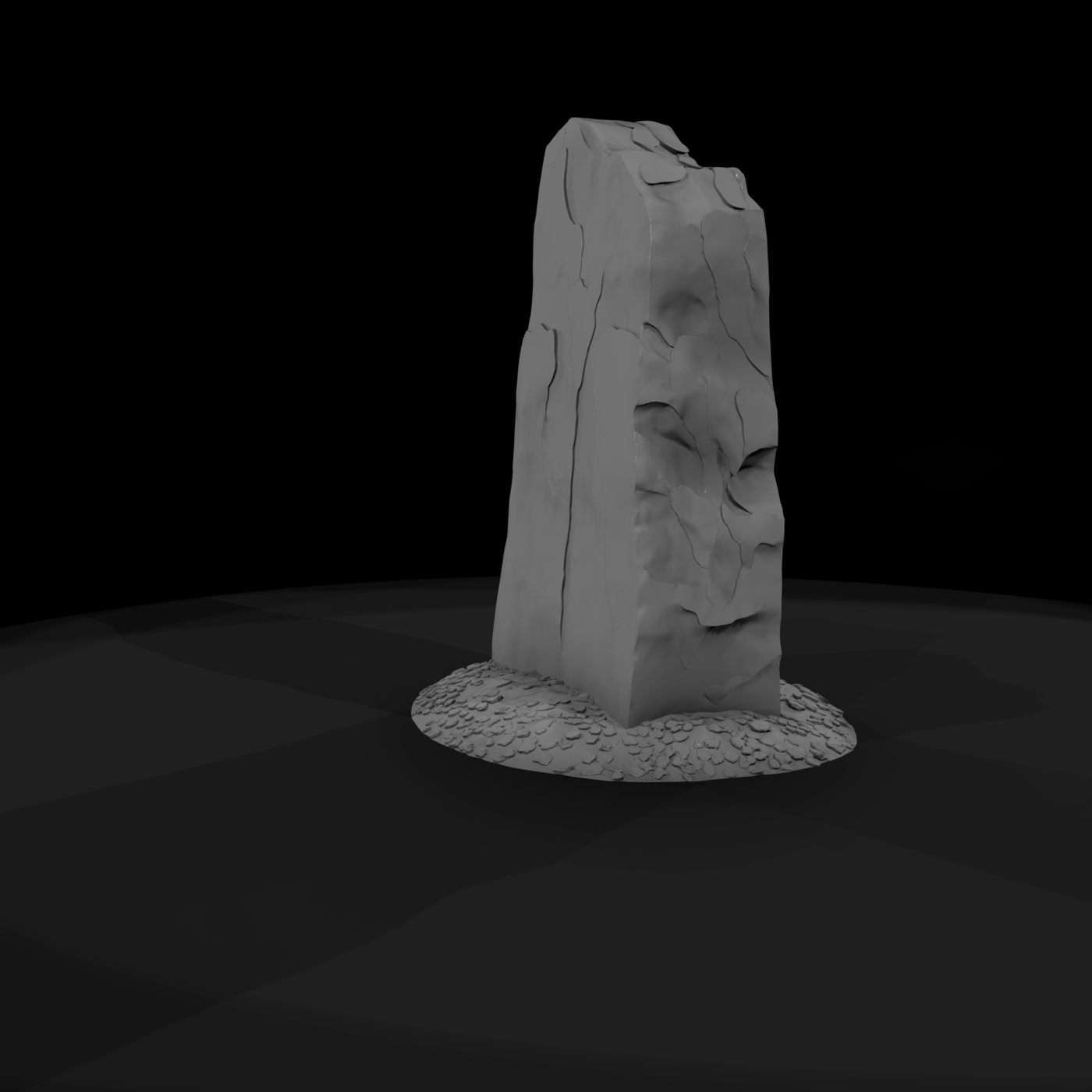 Standing Stone Monolith with Pebbled Base