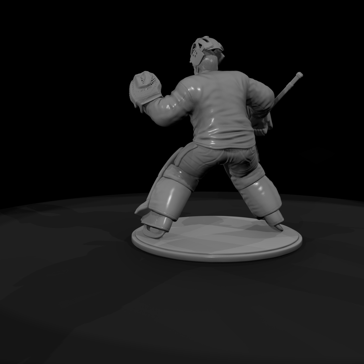 Ice Hockey Goalie in Ready Stance