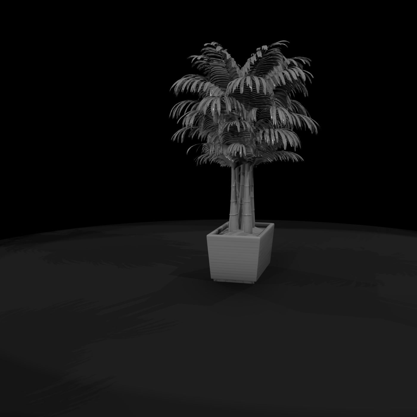 stylized-monochrome-cluster-palm-planter-3d-model