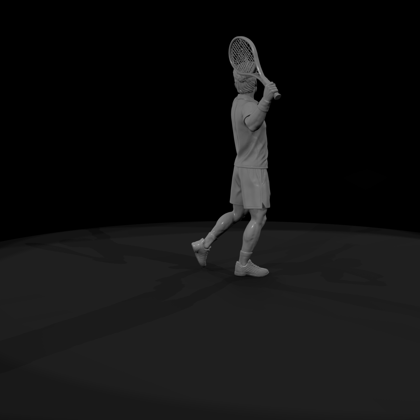 Tennis Player Serving