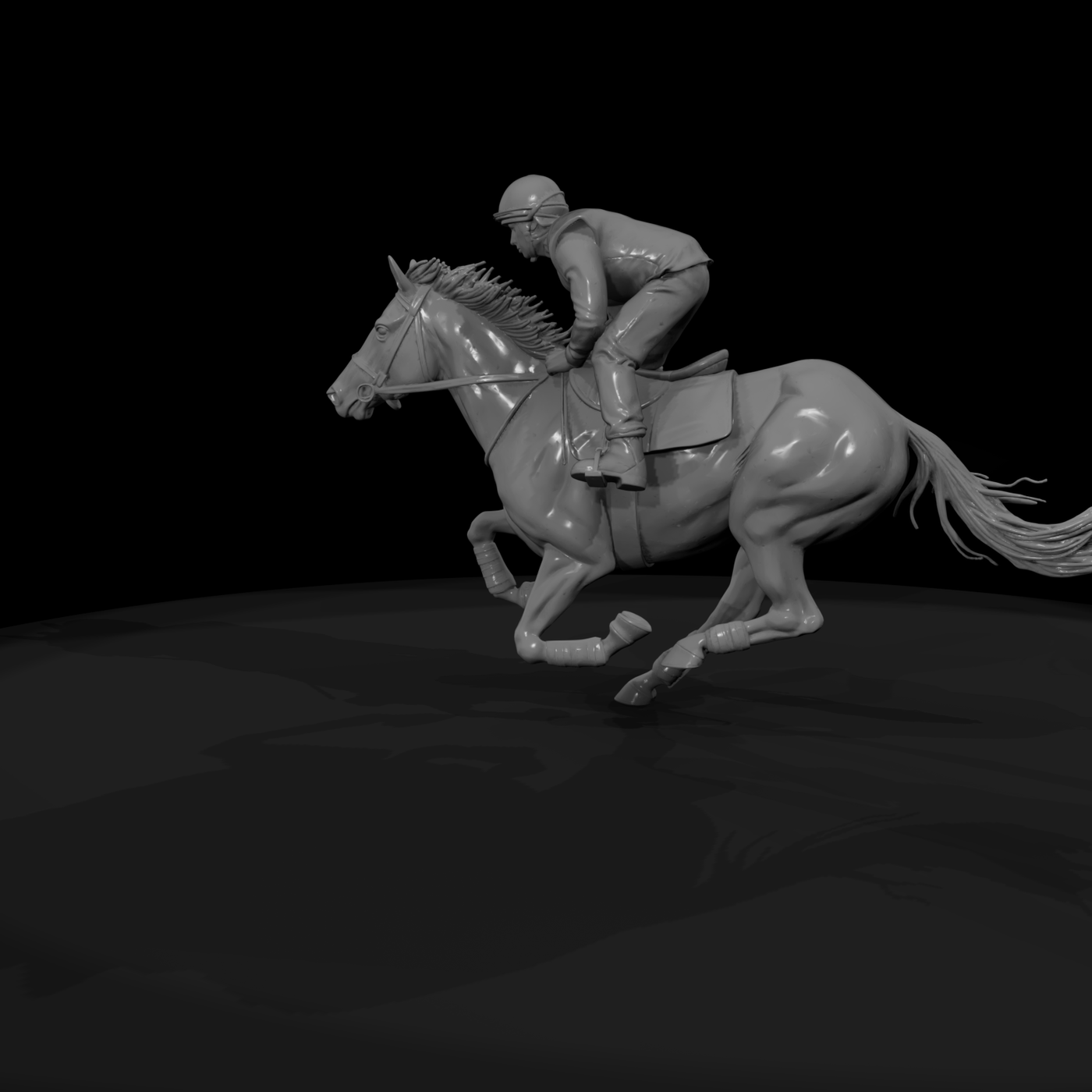 Jockey on Galloping Horse