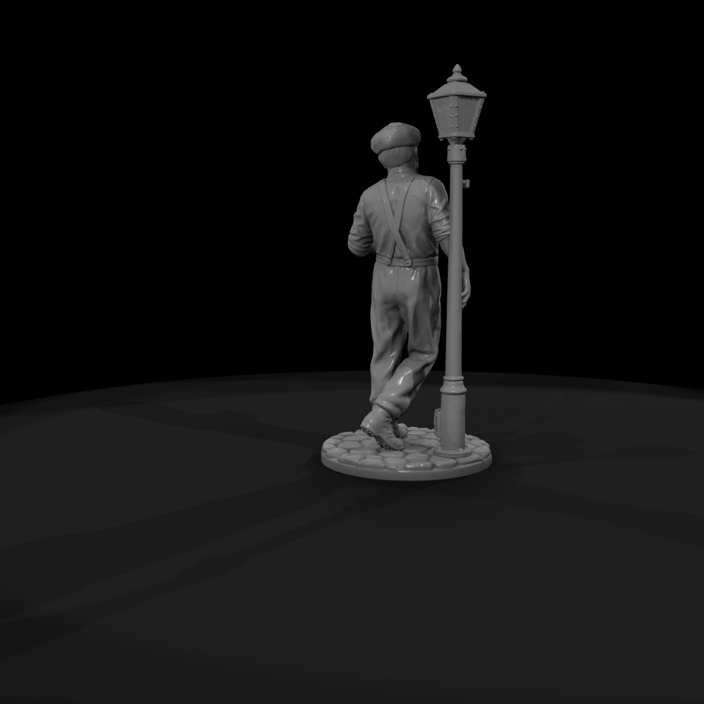 1920s Tippler Leaning on Lamp Post