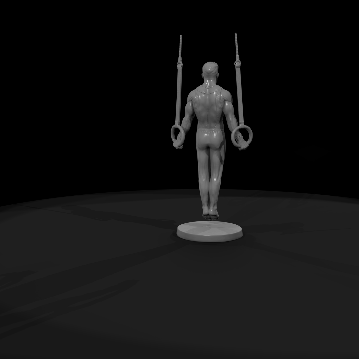 Gymnast Holding an Iron Cross on Rings