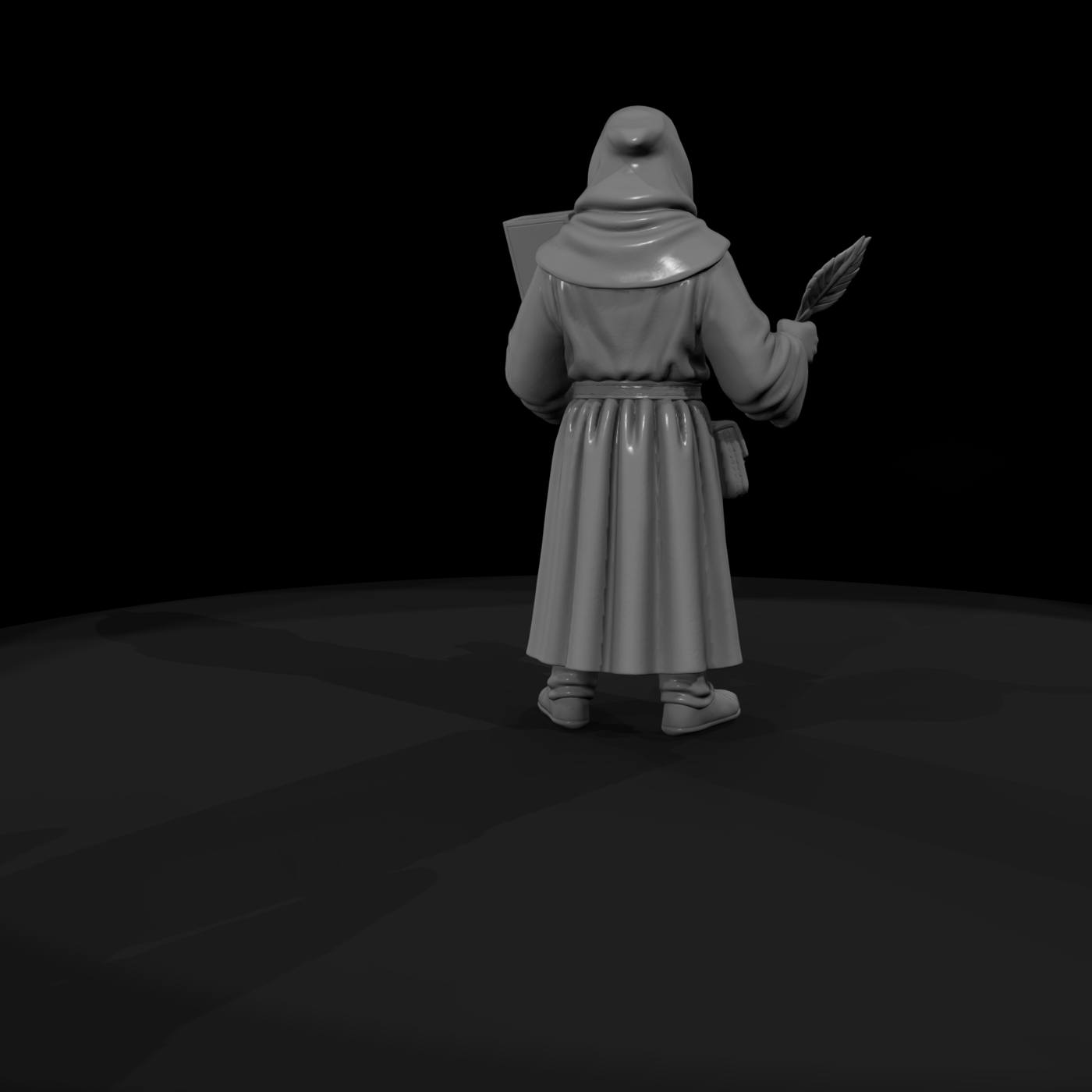 Hist 0214 Medieval Monk Scribe Miniature Figure