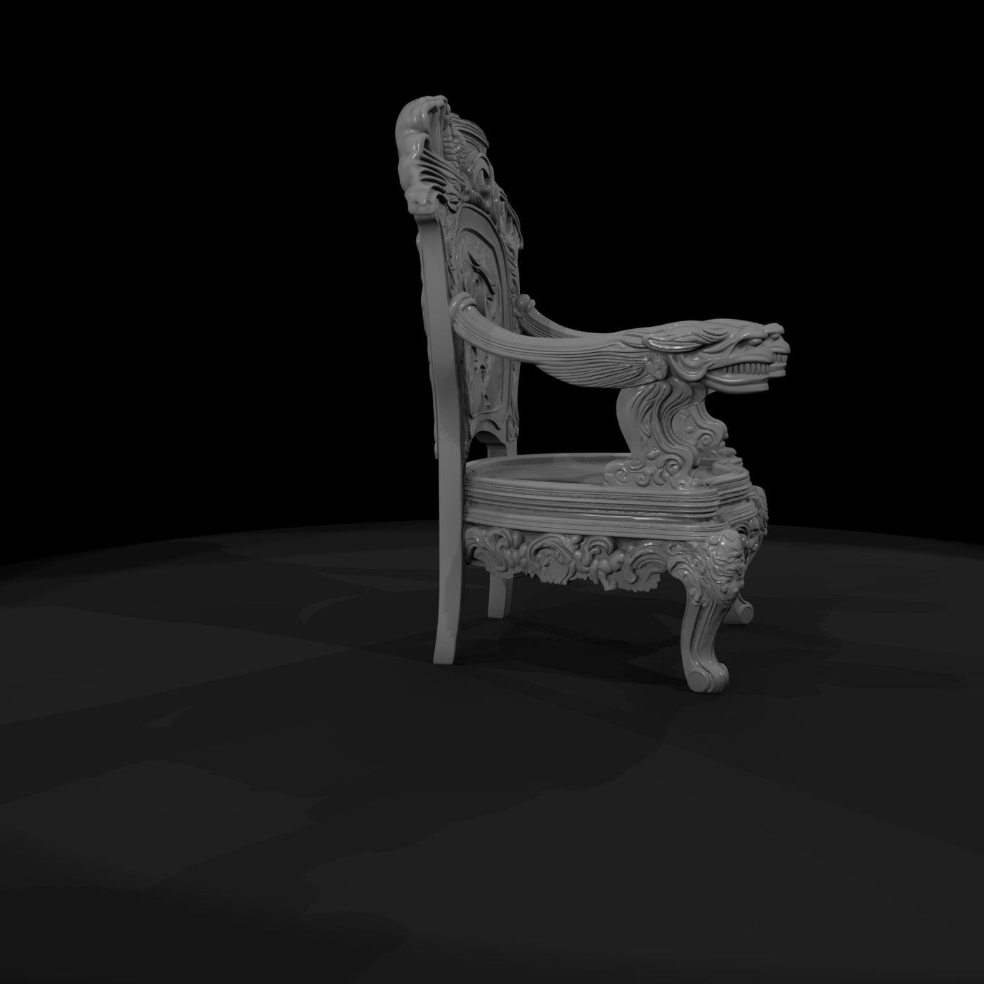Baroque Dragon Throne Armchair