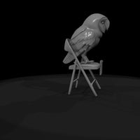 low-poly-barn-owl-on-folding-chair-3d-printable-miniature-966820 — thumbnail 8