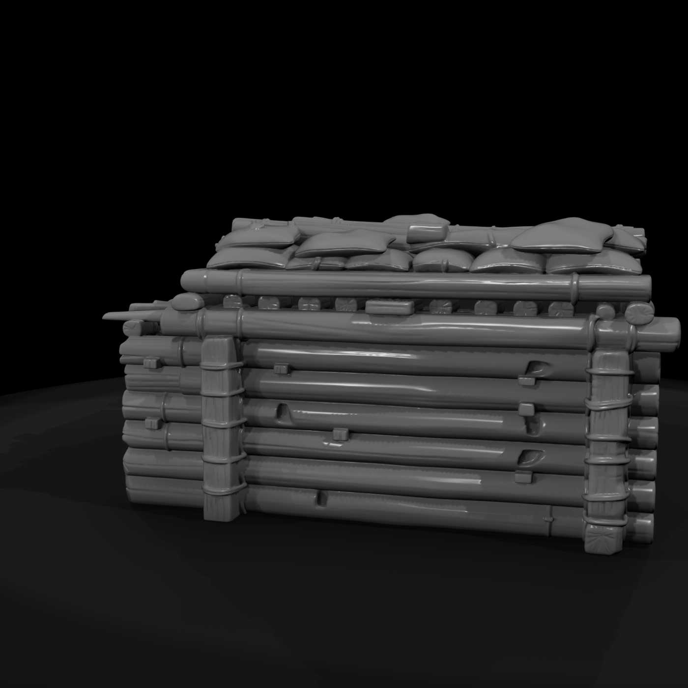 Mil 014 Ww2 Pacific Coconut Log Bunker