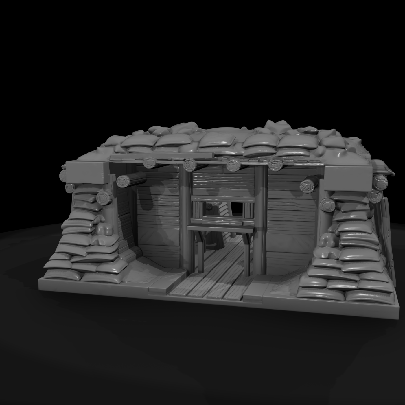 Sandbagged Overhead Cover Bunker